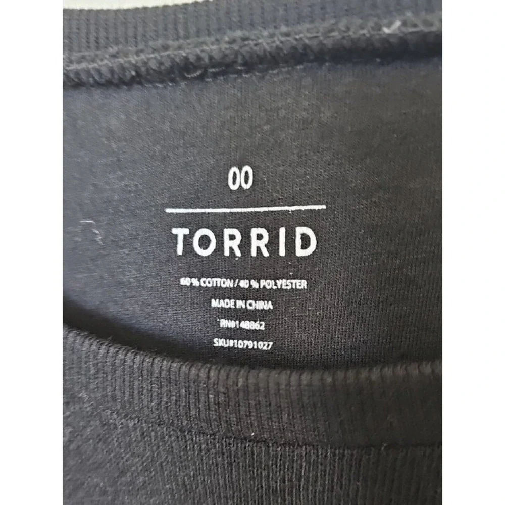 Torrid Music Note Heart Graphic Sweatshirt Treble Clef Black Size 00 M/L 10/12
